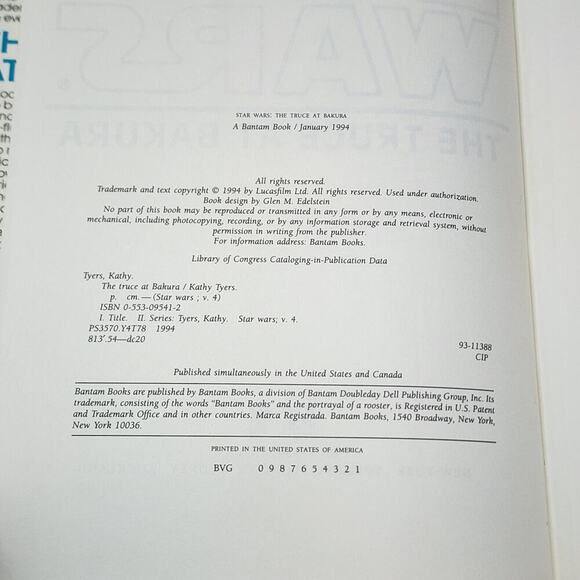 The Truce at Bakura (Star Wars) - Hardcover By Tyers, Kathy - GOOD - Picture 8 of 9